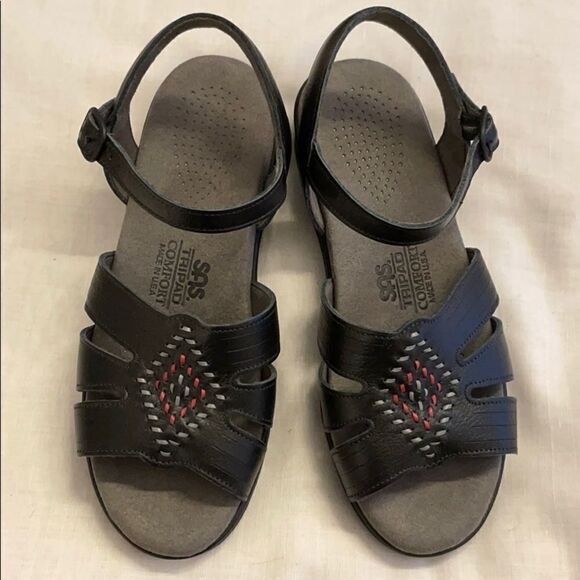 SAS BLACK TRIPAD COMFORT SANDALS.  NEW - Picture 3 of 9